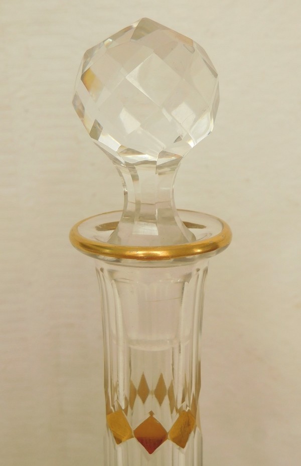Carafe à liqueur modèle Beethoven en cristal de Saint Louis réhaussé à l'or fin