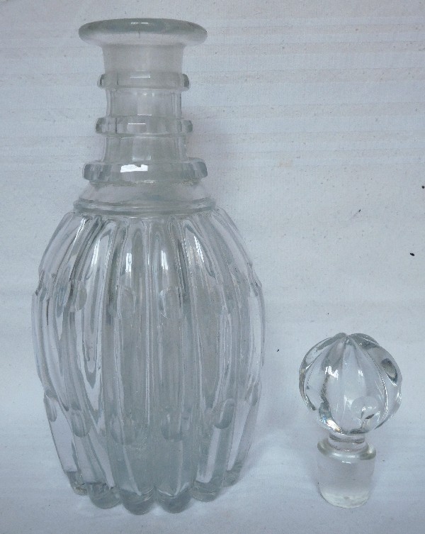 Carafe à vin flacon à whisky en cristal, Le Creusot ou Baccarat vers 1830