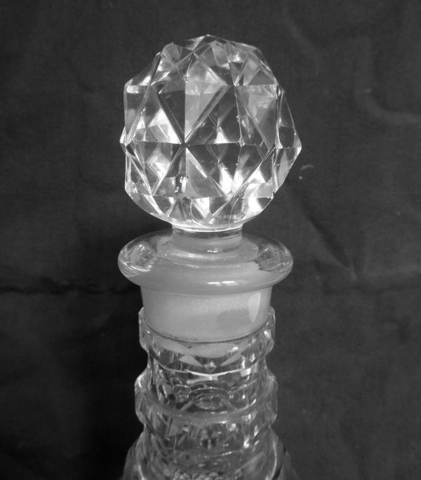 Le Creusot crystal whisky decanter / wine decanter, early 19th century circa 1820