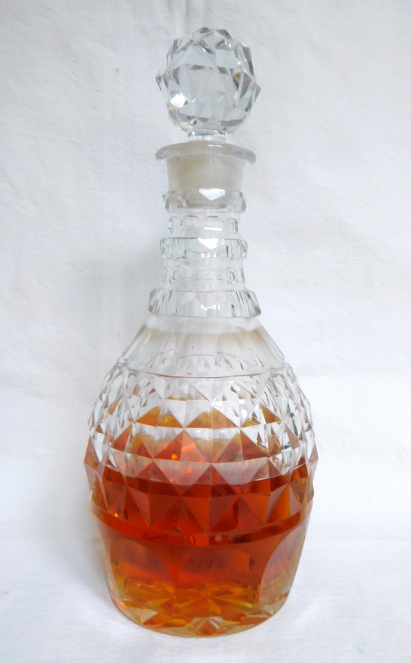 Le Creusot, carafe à cognac / whisky en cristal taillé d'époque Charles X - vers 1820