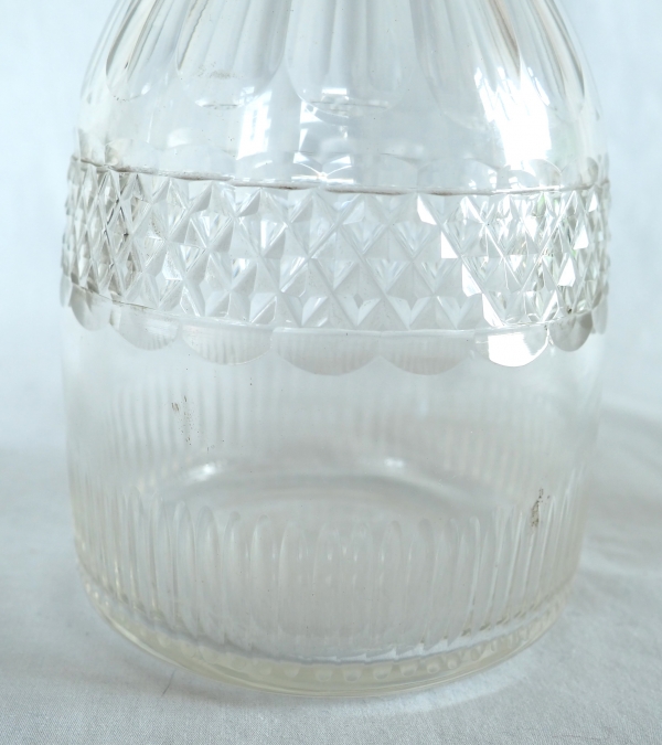 Carafe à whisky ou cognac en cristal du Creusot taillé - vers 1830