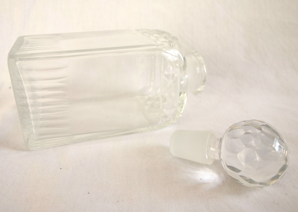 Cave à liqueur d'époque Empire en cristal du Creusot et ronce de noyer