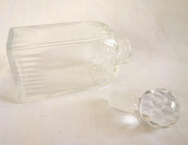 Cave à liqueur d'époque Empire en cristal du Creusot et ronce de noyer