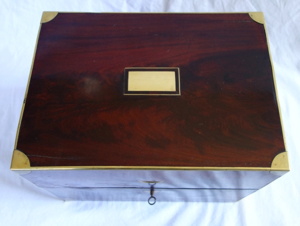 Empire liquor set, mahogany and Le Creusot crystal, early 19th century