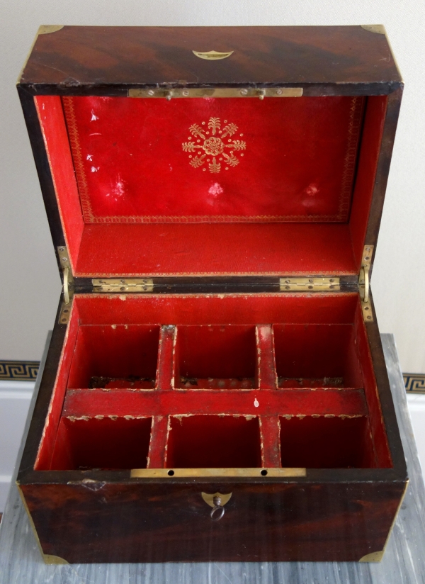 Empire liquor set, mahogany and Le Creusot crystal, early 19th century