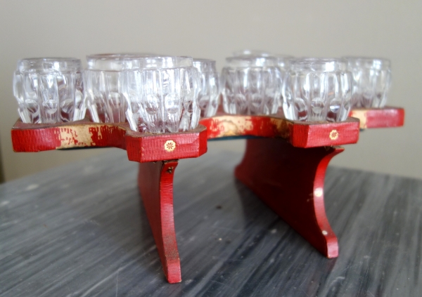 Empire liquor set, mahogany and Le Creusot crystal, early 19th century