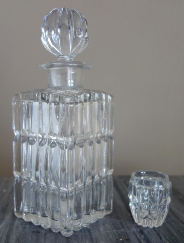Empire liquor set, mahogany and Le Creusot crystal, early 19th century