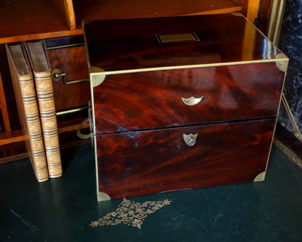 Empire liquor set, mahogany and Le Creusot crystal, early 19th century