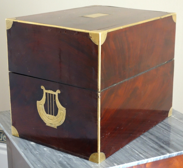 Empire liquor set, mahogany and Le Creusot crystal, early 19th century