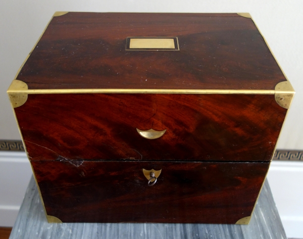 Empire liquor set, mahogany and Le Creusot crystal, early 19th century