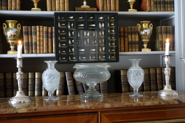 Le Creusot crystal Empire oval bowl, early 19th century