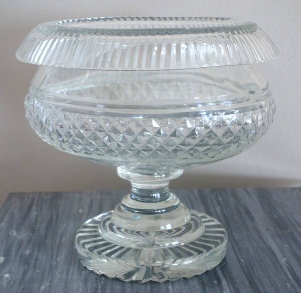 Le Creusot crystal Empire oval bowl, early 19th century