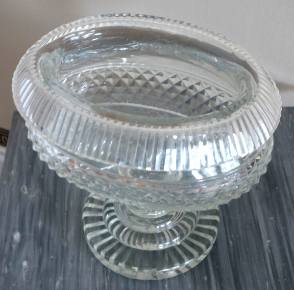 Le Creusot crystal Empire oval bowl, early 19th century