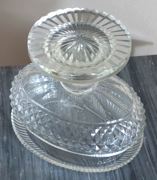 Le Creusot crystal Empire oval bowl, early 19th century