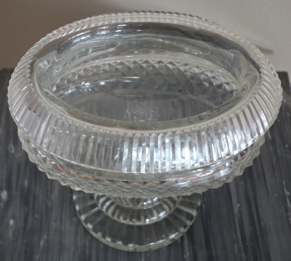 Le Creusot crystal Empire oval bowl, early 19th century