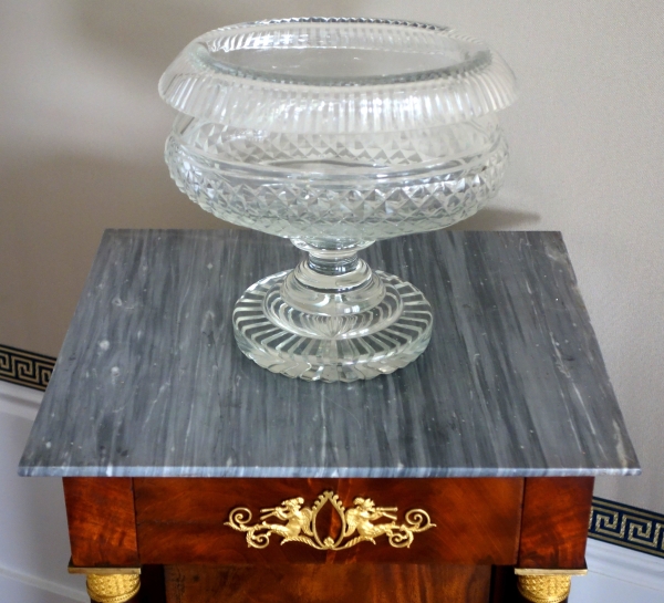 Le Creusot crystal Empire oval bowl, early 19th century