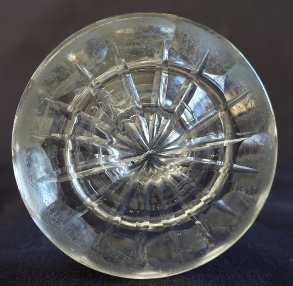 Le Creusot : confiturier balustre en cristal taillé, XIXe siècle époque Charles X - 19,8cm