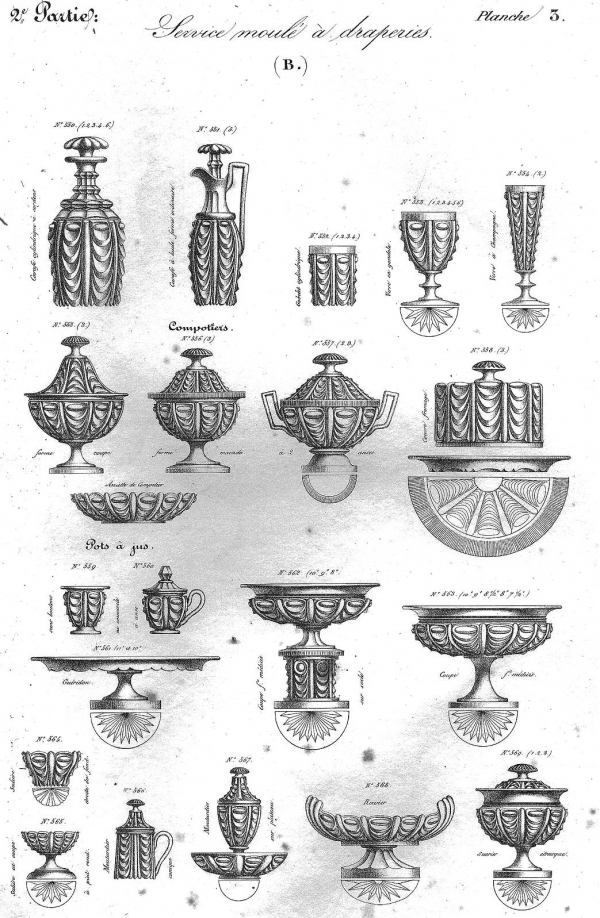 Confiturier en cristal du Creusot d'époque Restauration - vers 1830