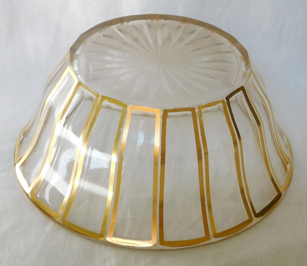 Baccarat crystal candy bowl gilt with fine gold