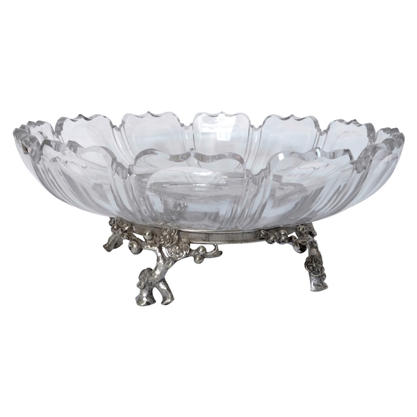 Baccarat crystal and bronze table center piece, late 19th century