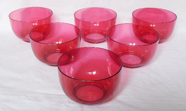 Baccarat crystal bowl, pink crystal