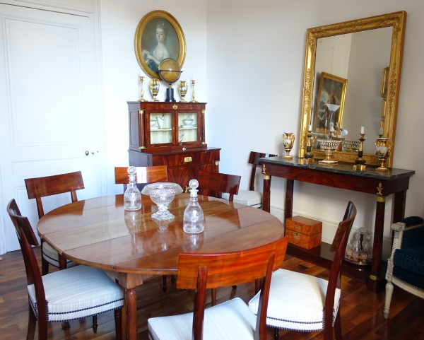 Le Creusot : coupe compotier, centre de table en cristal taillé, époque Empire Restauration