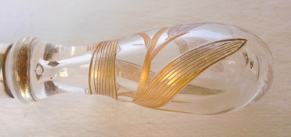 Couvert à salade en cristal de Baccarat doré Art Nouveau