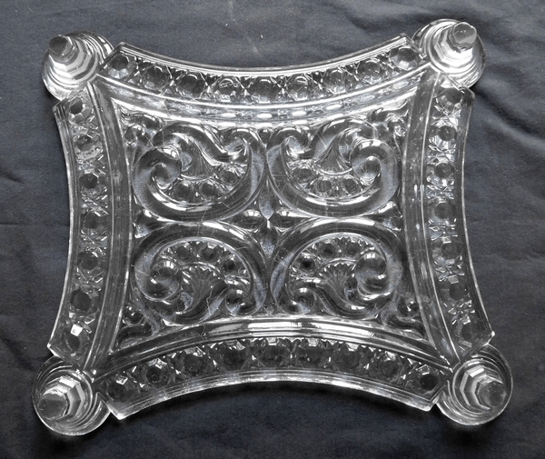 Baccarat crystal Art Nouveau table mat - signed