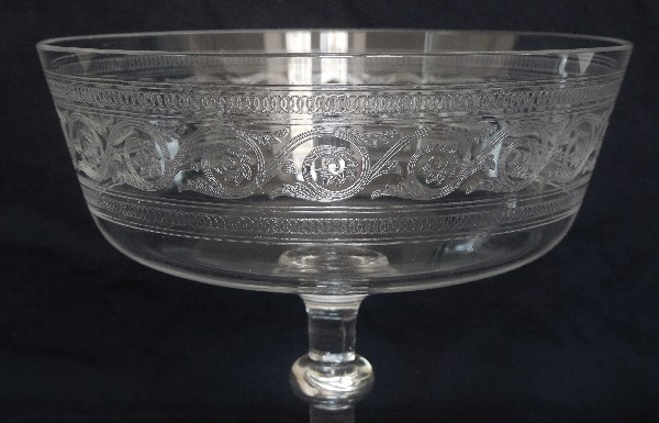 French antique Baccarat crystal candy box or jam or sugar pot