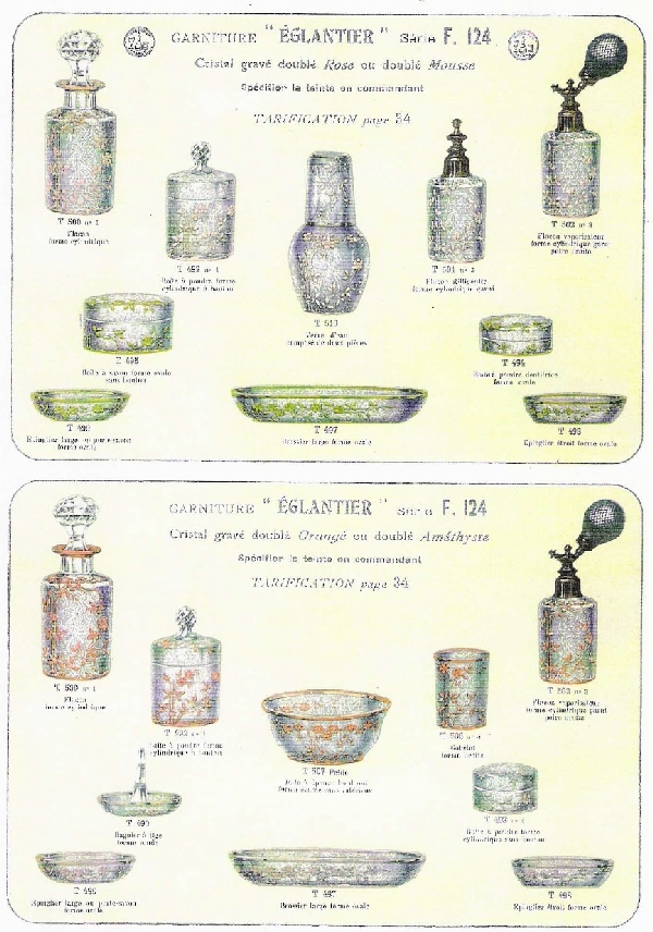 Baccarat crystal powder box, Eglantier pattern