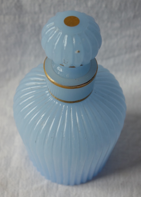 Baccarat opaline crystal perfume bottle, original paper sticker, late 19th century 