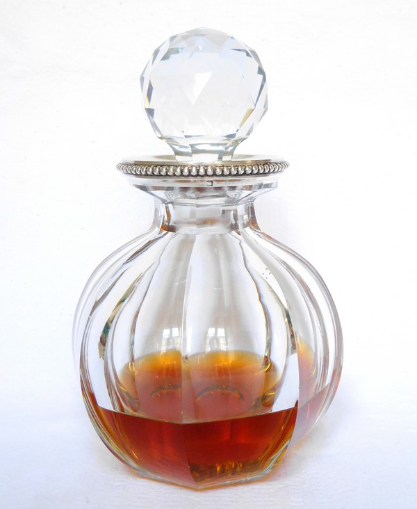 Baccarat crystal and sterling silver whisky decanter, Malmaison pattern, silversmith Tetard Frères - signed