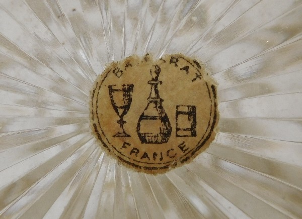 Tall Baccarat crystal perfume bottle gilt with fine gold - original sticker - 17,3cm