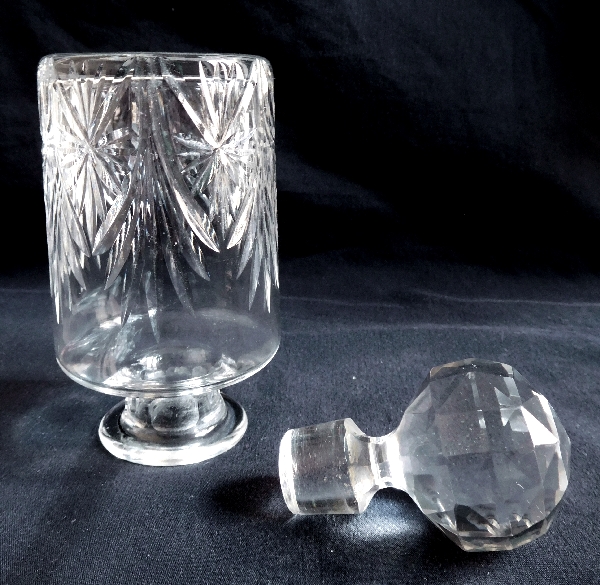 St Louis crystal perfume bottle, cut crystal Sapho pattern - 13.5cm