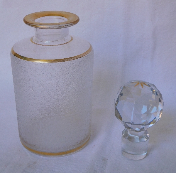 St Louis crystal perfume bottle gilt with fine gold - 17cm
