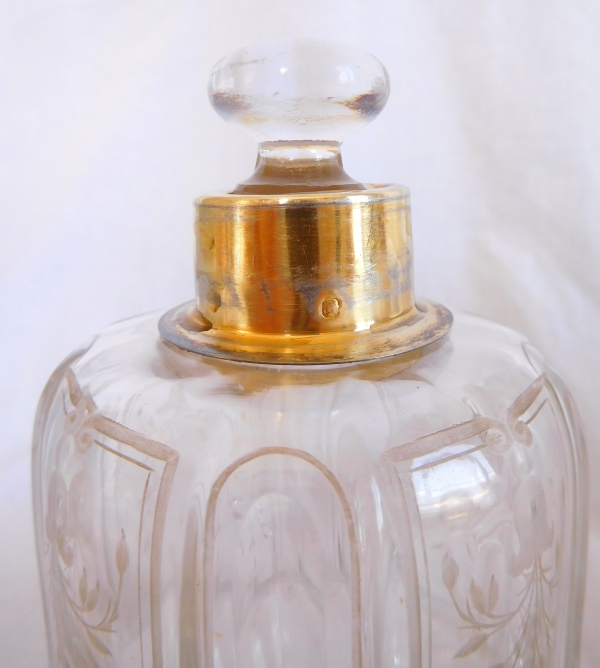 Baccarat crystal and sterling silver whisky bottle, crown of Count
