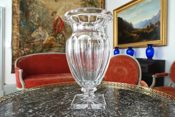 Tall St Louis crystal vase, late 19th century