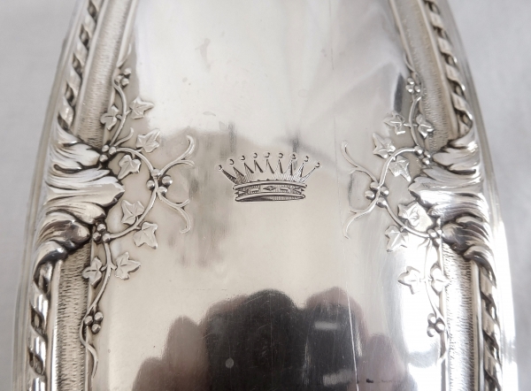 Large Baccarat crystal and sterling silver box - crown of count