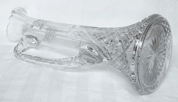 Baccarat grand pichet à bière ou canette / carafe en cristal richement taillé époque 1900