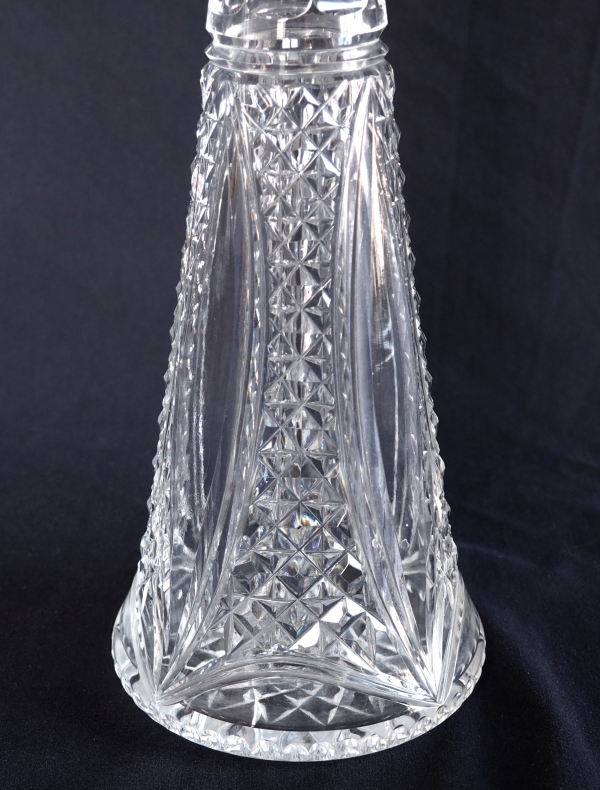 Baccarat crystal richly cut wine decanter circa 1900