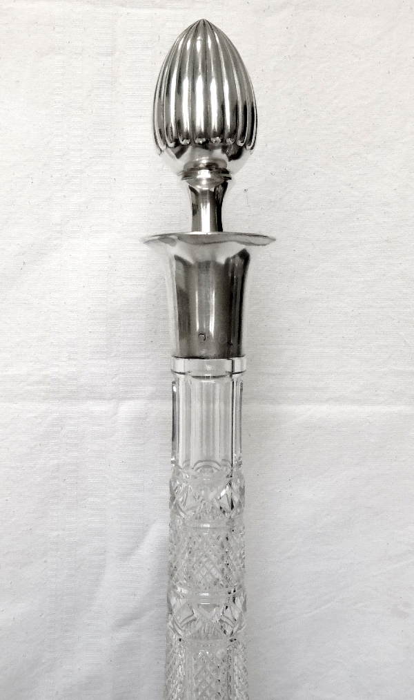Exceptional Baccarat crystal and sterling silver decanter