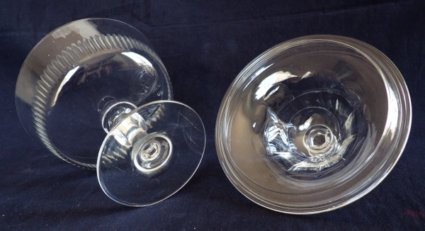 Pair of Baccarat crystal candy bowls, late 19th century