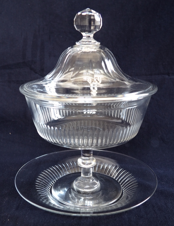 Pair of Baccarat crystal candy bowls, late 19th century