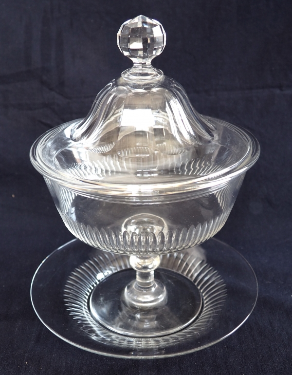 Pair of Baccarat crystal candy bowls, late 19th century