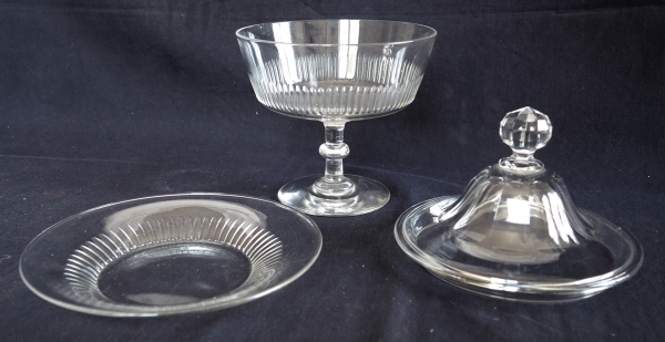 Pair of Baccarat crystal candy bowls, late 19th century