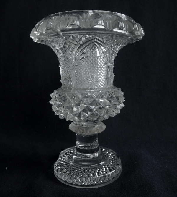 Pair of small medicis Baccarat / Le Creusot crystal vases - 19th century circa 1840