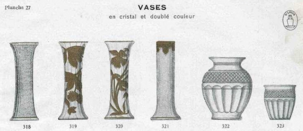 Paire de vases en cristal de Saint Louis, décor à l'or fin aux marronniers - époque Art Nouveau