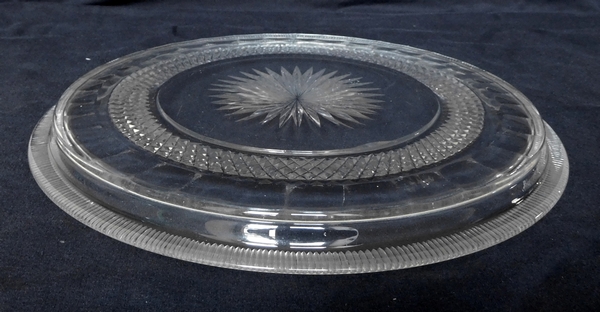 Plat rond en cristal taillé du Creusot époque Charles X - début XIXe vers 1820 - 1830