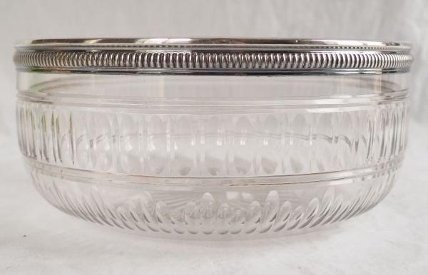 Large Baccarat crystal and sterling silver salad bowl