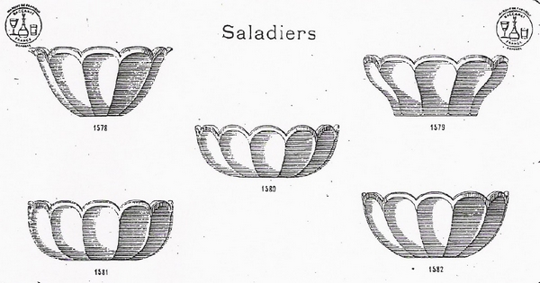 Baccarat crystal salad bowl, Malmaison pattern, sterling silver base